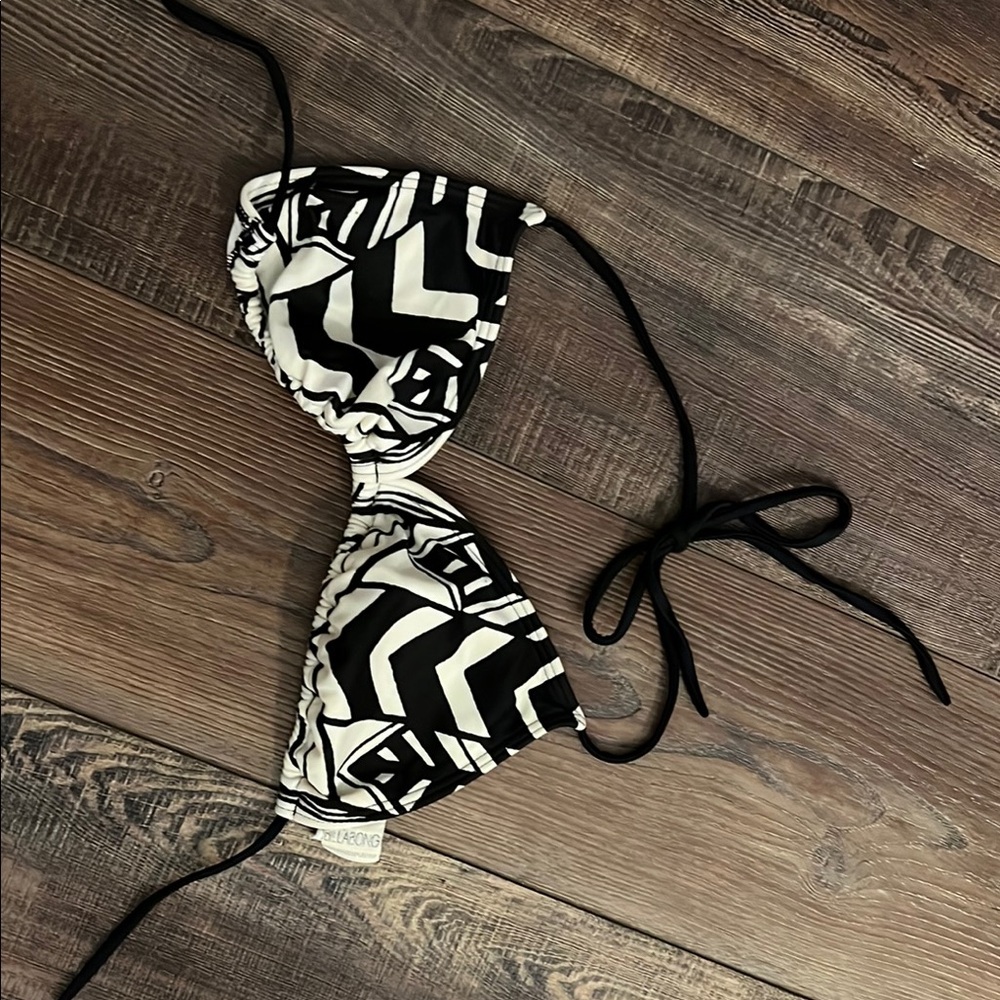 Billabong Black and White Bikini Top